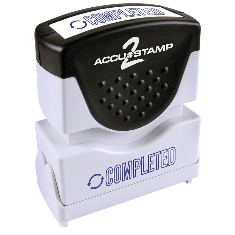أكيوستامب ختم رسالة ACCU-STAMP2 مع مصراع بلون واحد مكتمل 1-5/8 بوصة × 1/2 بوصة حبر أزرق مطبوع بالحبر المسبق (035582) - Image 1